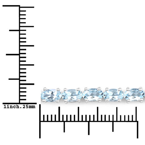 2.20 Carat Genuine Aquamarine .925 Sterling Silver Bracelet