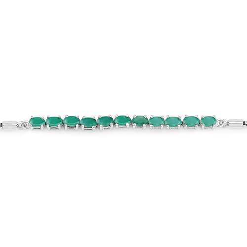 2.20 Carat Genuine Emerald Sterling Silver Bracelet