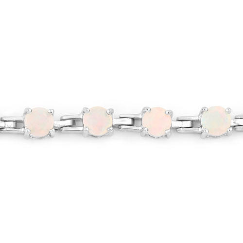 3.15 Carat Genuine Ethiopian Opal .925 Sterling Silver Bracelet