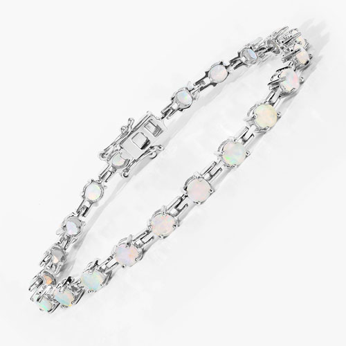3.15 Carat Genuine Ethiopian Opal .925 Sterling Silver Bracelet