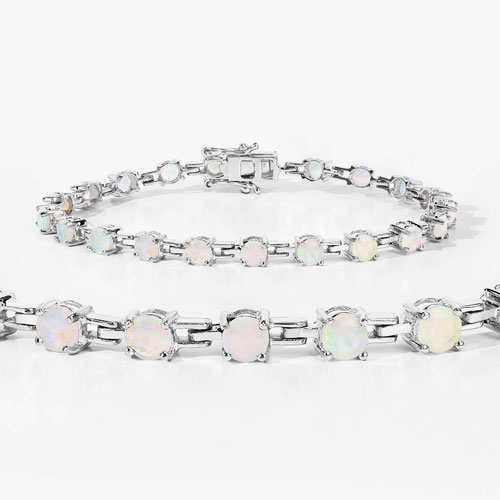 3.15 Carat Genuine Ethiopian Opal .925 Sterling Silver Bracelet