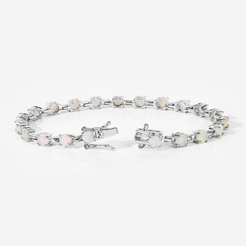 3.15 Carat Genuine Ethiopian Opal .925 Sterling Silver Bracelet