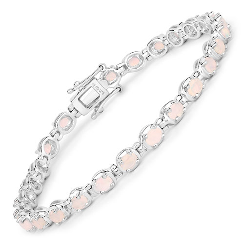 Bracelets-2.60 Carat Genuine Ethiopian Opal .925 Sterling Silver Bracelet