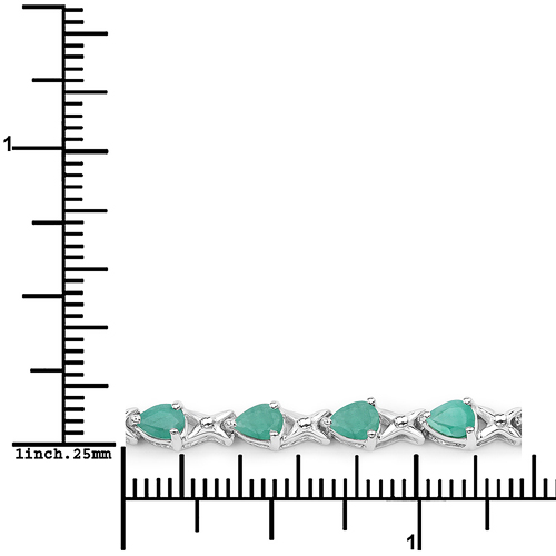 3.36 Carat Genuine Emerald .925 Sterling Silver Bracelet