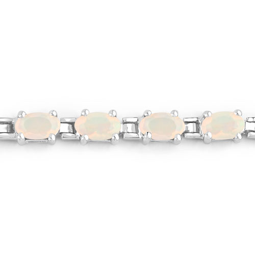 3.36 Carat Genuine Ethiopian Opal .925 Sterling Silver Bracelet
