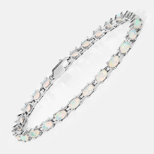 3.36 Carat Genuine Ethiopian Opal .925 Sterling Silver Bracelet