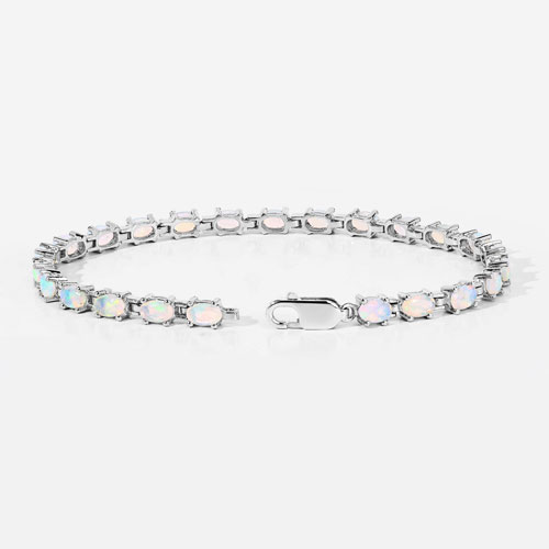 3.36 Carat Genuine Ethiopian Opal .925 Sterling Silver Bracelet