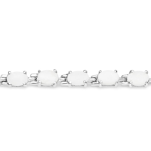 6.82 Carat Genuine Opal .925 Sterling Silver Bracelet