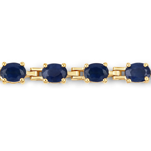 5.60 Carat Genuine Blue Sapphire 14K Yellow Gold Bracelet