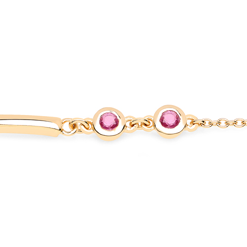 18K Yellow Gold Plated 0.26 Carat Genuine Ruby .925 Sterling Silver Bracelet