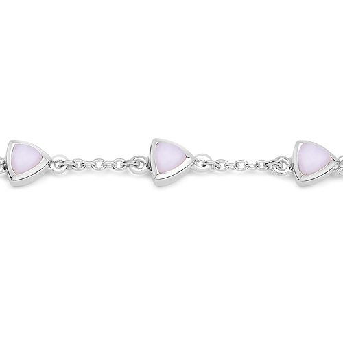 2.40 Carat Genuine Pink Opal .925 Sterling Silver Bracelet