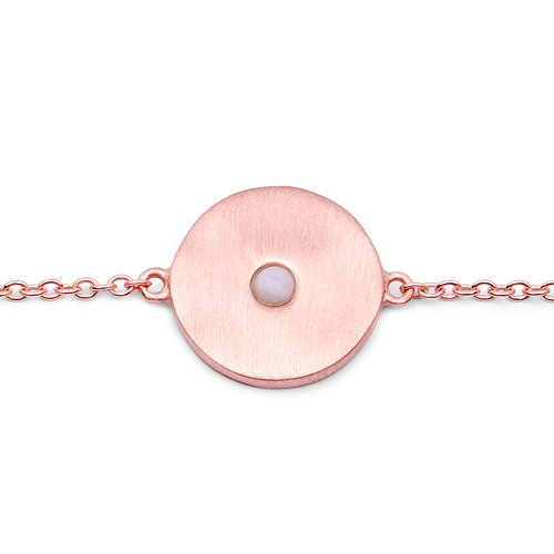 18K Rose Gold Plated 0.12 Carat Genuine Pink Opal .925 Sterling Silver Bracelet