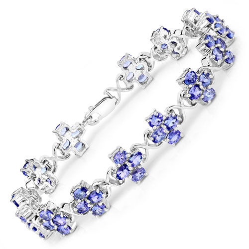 9.52 Carat Genuine Tanzanite .925 Sterling Silver Bracelet