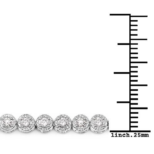 1.26 Carat Genuine White Diamond 18K White Gold Bracelet