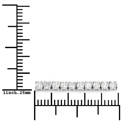 3.42 Carat Genuine White Diamond 14K White Gold Bracelet