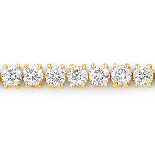 5.05 Carat Genuine Lab Grown Diamond 14K Yellow Gold Bracelet