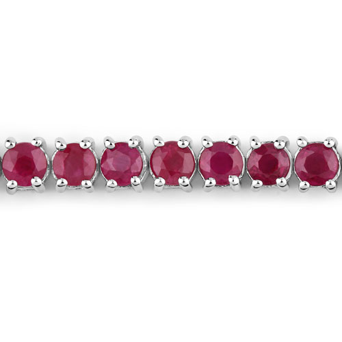 6.38 Carat Genuine Ruby 14K White Gold Bracelet