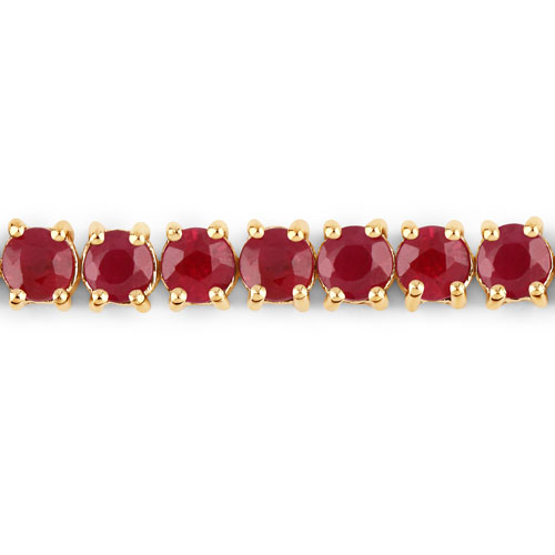 6.38 Carat Genuine Ruby 14K Yellow Gold Bracelet