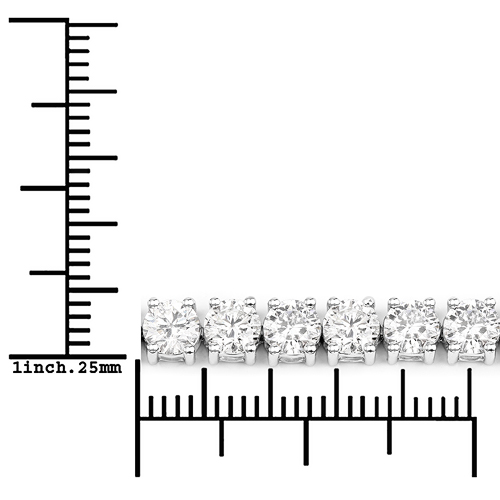 10.37 Carat Genuine White Diamond 14K White Gold Bracelet