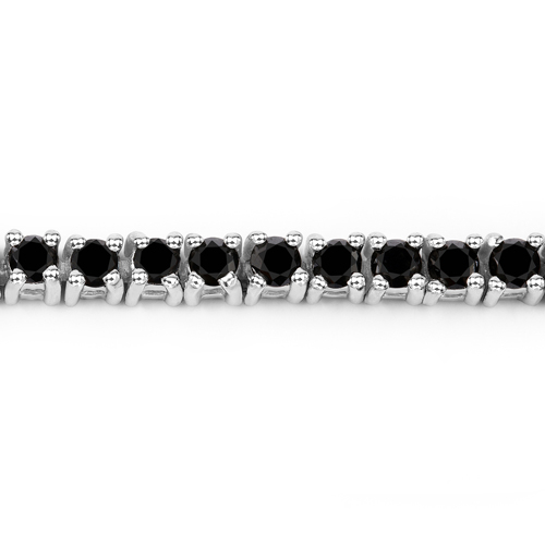 2.19 Carat Genuine Black Diamond .925 Sterling Silver Bracelet