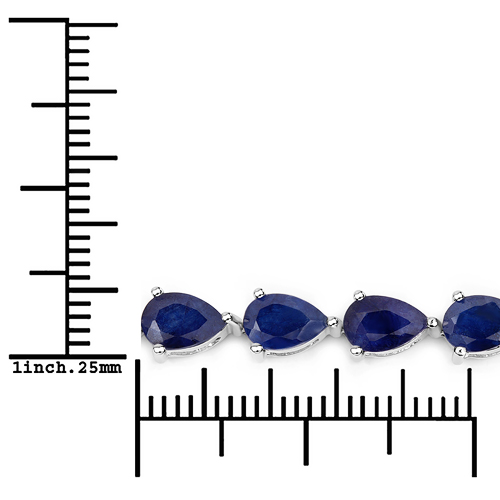 11.25 Carat Glass Filled Sapphire .925 Sterling Silver Bracelet