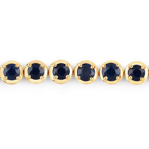 3.26 Carat Genuine Blue Sapphire 14K Yellow Gold Bracelet