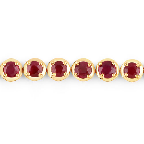 3.26 Carat Genuine Ruby 14K Yellow Gold Bracelet