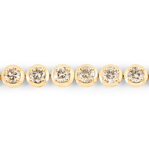 3.10 Carat Genuine TTLB Diamond 14K Yellow Gold Bracelet