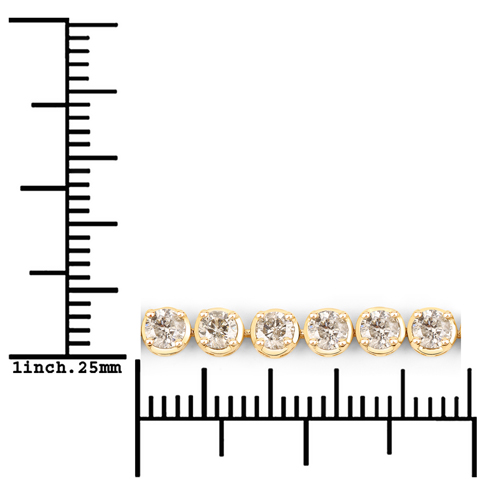 5.00 Carat Genuine TTLB Diamond 14K Yellow Gold Bracelet