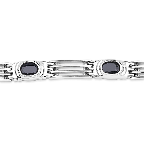 4.95 Carat Genuine Black Sapphire .925 Sterling Silver Bracelet