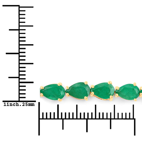 10.15 Carat Genuine Zambian Emerald 14K Yellow Gold Bracelet