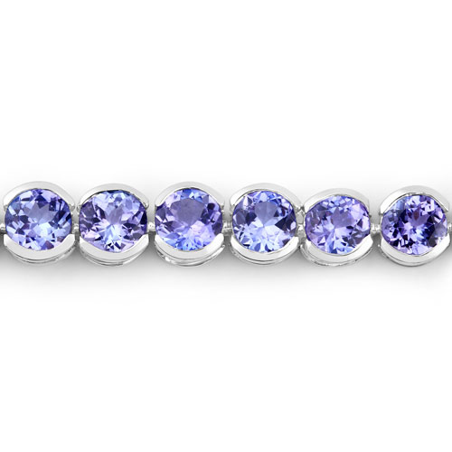 12.60 Carat Genuine Tanzanite 14K White Gold Bracelet