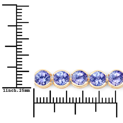12.60 Carat Genuine Tanzanite 14K Yellow Gold Bracelet