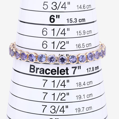 12.60 Carat Genuine Tanzanite 14K Yellow Gold Bracelet