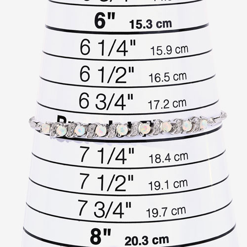 0.89 Carat Genuine Ethiopian Opal and White Topaz .925 Sterling Silver Bracelet