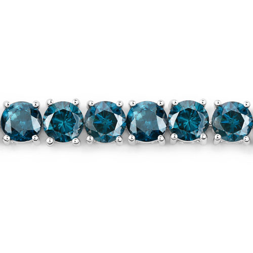 12.68 Carat Genuine Blue Diamond 14K White Gold Bracelet