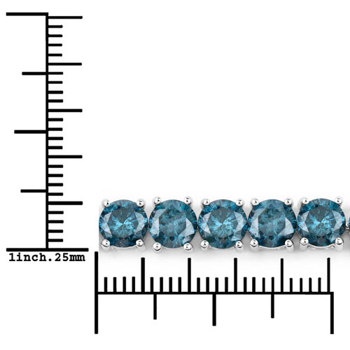 15.05 Carat Genuine Blue Diamond 14K White Gold Bracelet