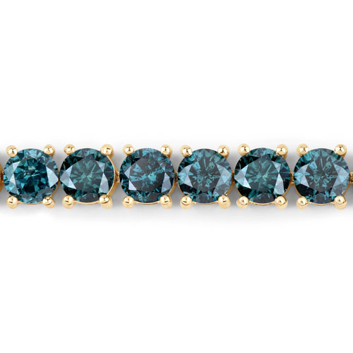 11.14 Carat Genuine Blue Diamond 14K Yellow Gold Bracelet