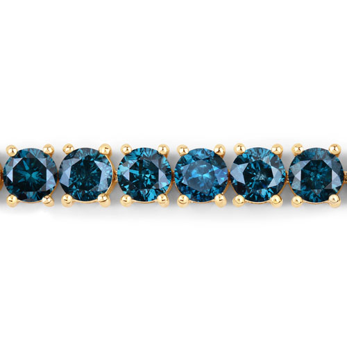 11.26 Carat Genuine Blue Diamond 14K Yellow Gold Bracelet