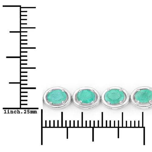 3.64 Carat Genuine Emerald .925 Sterling Silver Bracelet