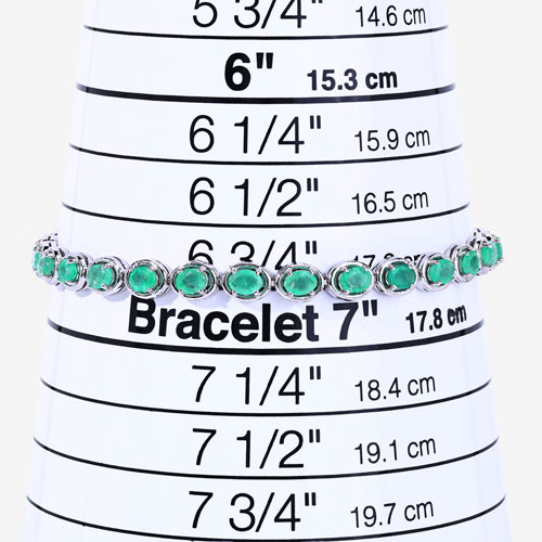 3.64 Carat Genuine Emerald .925 Sterling Silver Bracelet