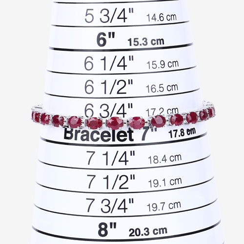 8.35 Carat Genuine Mozambique Ruby and White Diamond 14K White Gold Bracelet