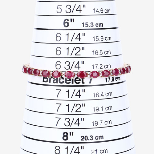8.35 Carat Genuine Mozambique Ruby and White Diamond 14K Yellow Gold Bracelet