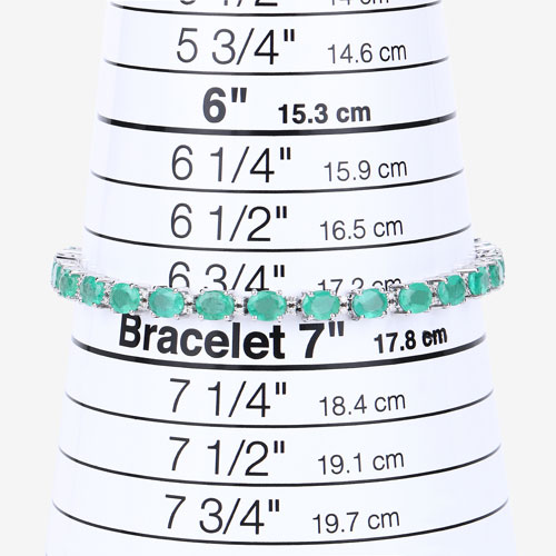 8.35 Carat Genuine Zambian Emerald and White Diamond 14K White Gold Bracelet