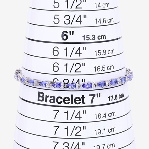 5.65 Carat Genuine Tanzanite and White Diamond 14K White Gold Bracelet