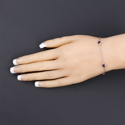1.70 Carat Genuine Amethyst .925 Sterling Silver Bracelet