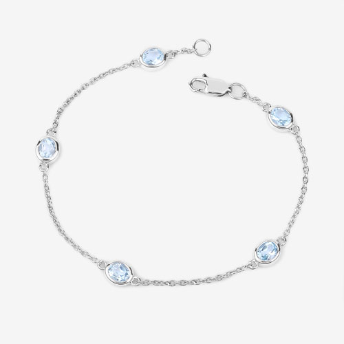 1.80 Carat Genuine Blue Topaz .925 Sterling Silver Bracelet