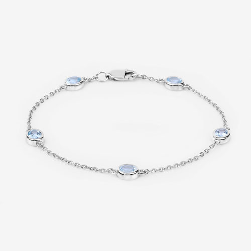 1.80 Carat Genuine Blue Topaz .925 Sterling Silver Bracelet