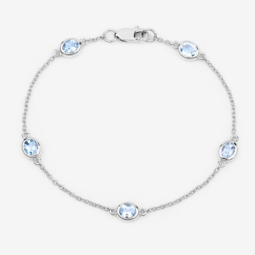 1.80 Carat Genuine Blue Topaz .925 Sterling Silver Bracelet