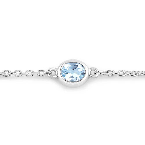 1.80 Carat Genuine Blue Topaz .925 Sterling Silver Bracelet